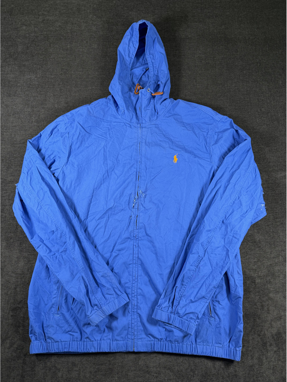 Polo Ralph Lauren Blue Hooded Windbreaker Jacket XLT